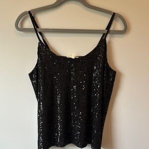 Mystree Black Sequin Sleeveless Camisole